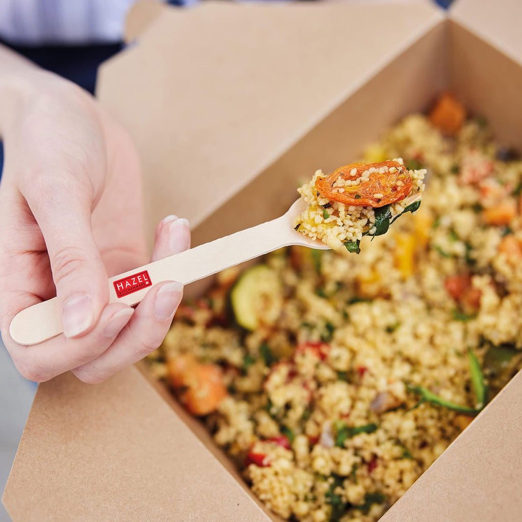 Disposable Wooden Forks 16 cm, Food-Grade Cutlery, Pack of 50