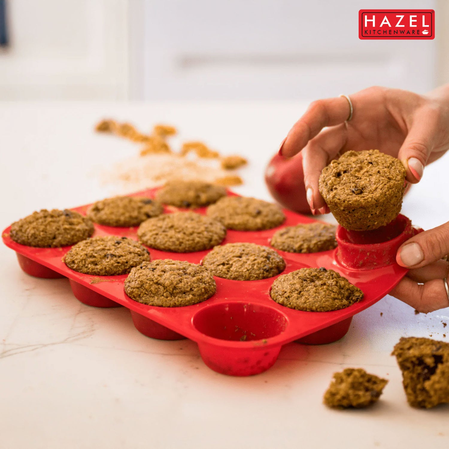 12-Cavity Non-Stick Silicone Muffin Pan Perfect for Muffins, Cupcakes & More!