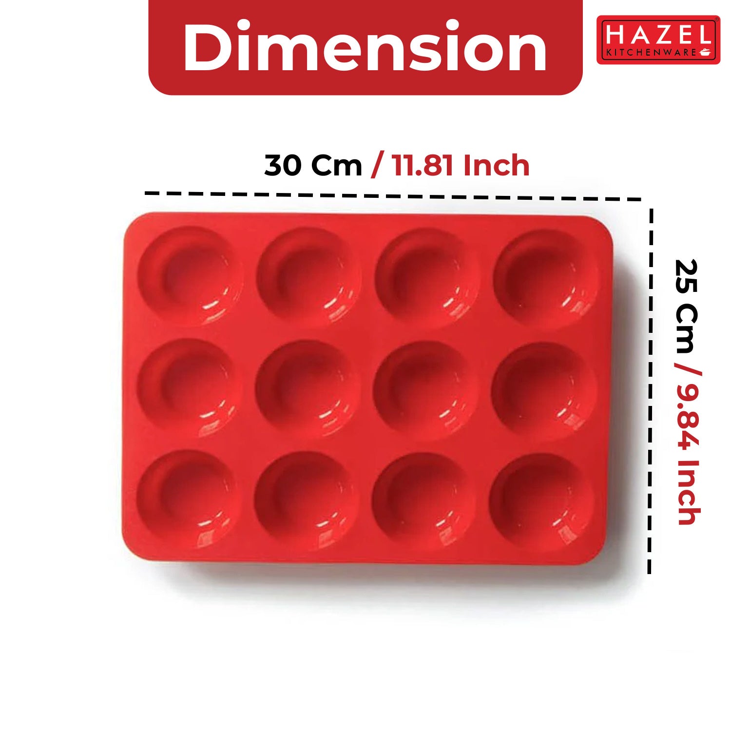 12-Cavity Non-Stick Silicone Muffin Pan Perfect for Muffins, Cupcakes & More!