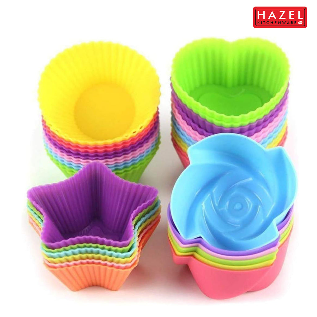 Silicone Multi-Design Muffin Moulds, Pack of 8