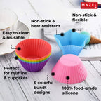 Silicone Multi-Design Muffin Moulds, Pack of 8