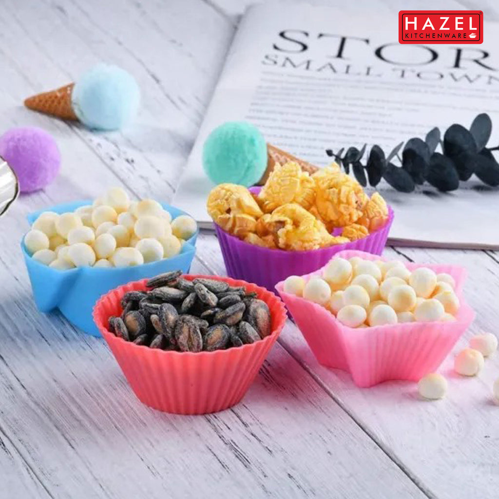 Silicone Multi-Design Muffin Moulds, Pack of 8
