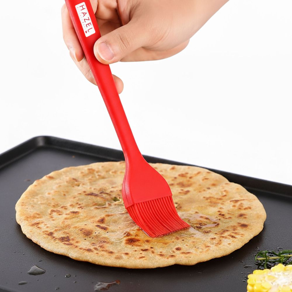 Silicone Basting Brush 8 Inch Red, Heat Resistant Oil Brush for Baking