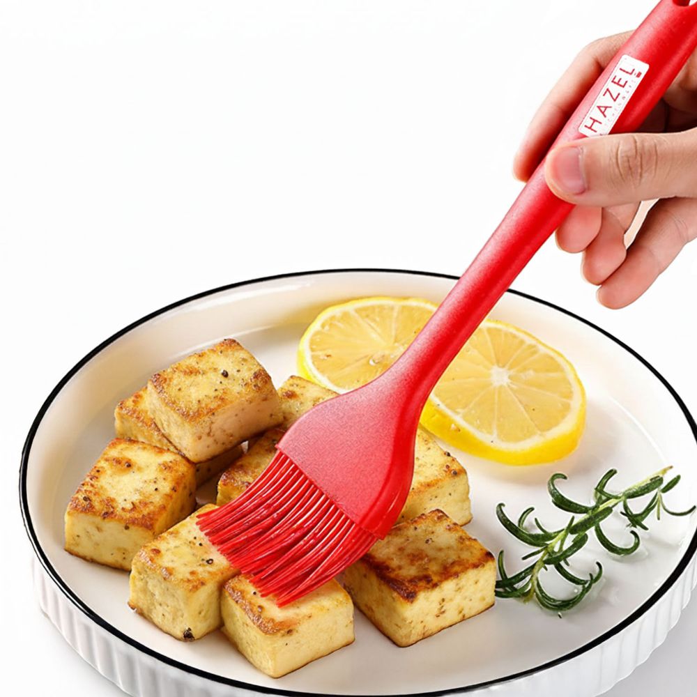 Silicone Basting Brush 8 Inch Red, Heat Resistant Oil Brush for Baking