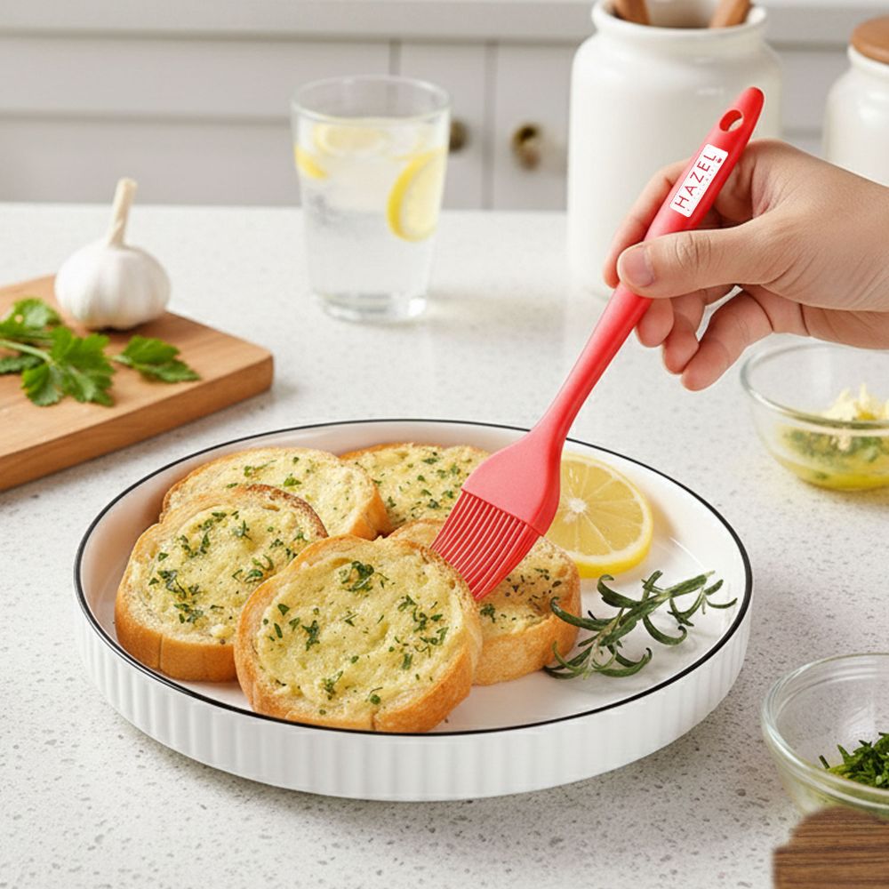 Silicone Basting Brush 8 Inch Red, Heat Resistant Oil Brush for Baking