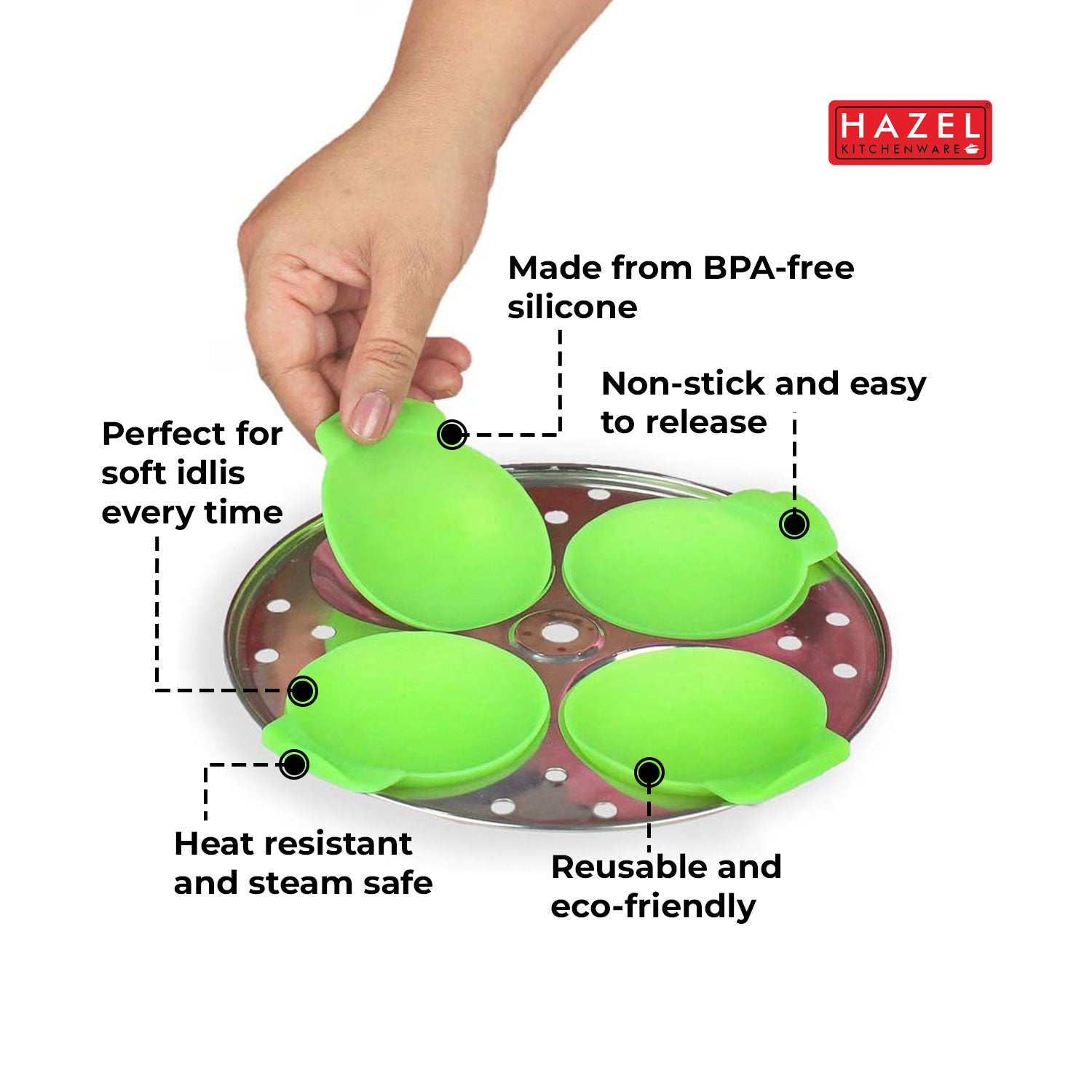 Silicone Non-Stick Idli Moulds, Pack of 8