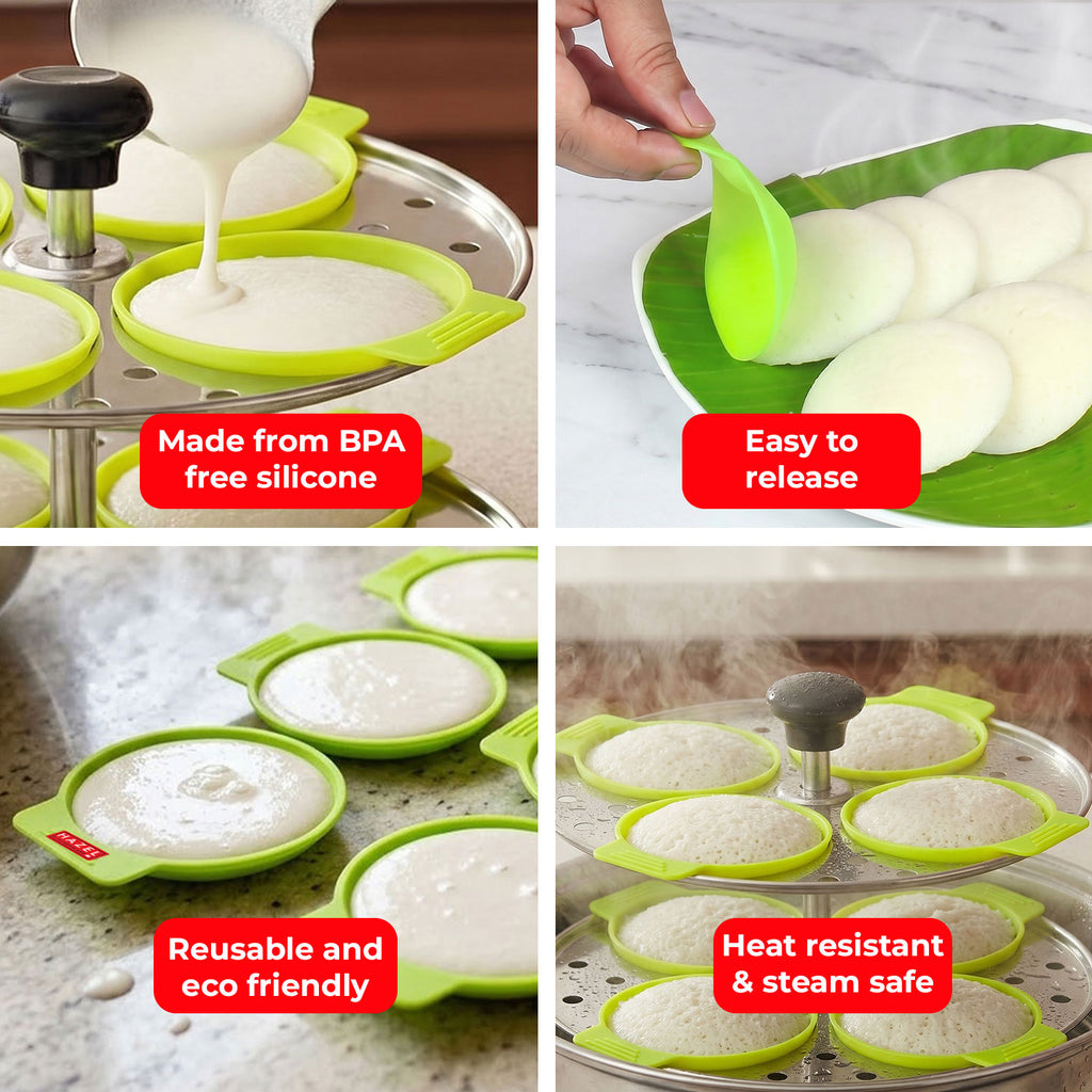 Silicone Non-Stick Idli Moulds, Pack of 8