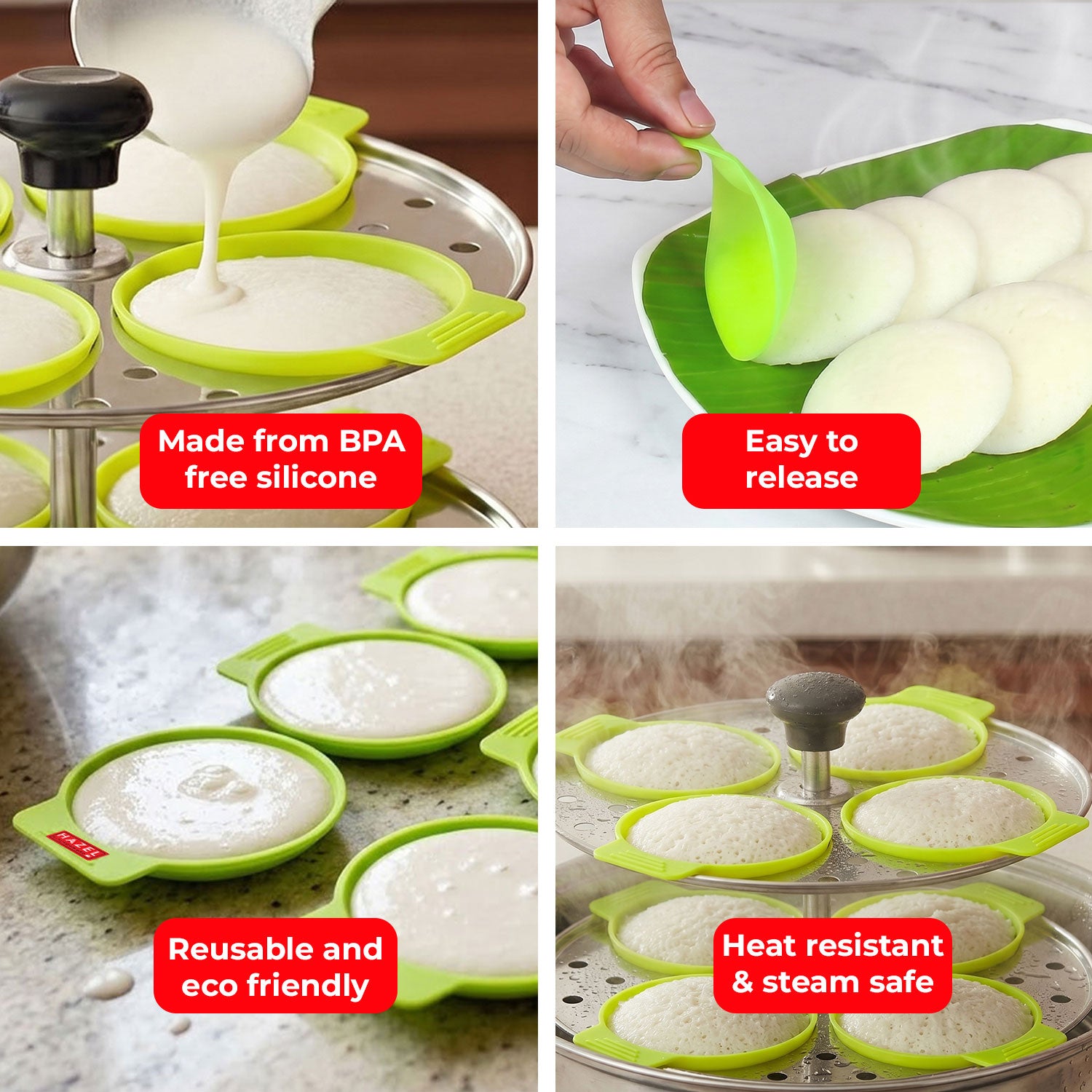 Silicone Non-Stick Idli Moulds, Pack of 8
