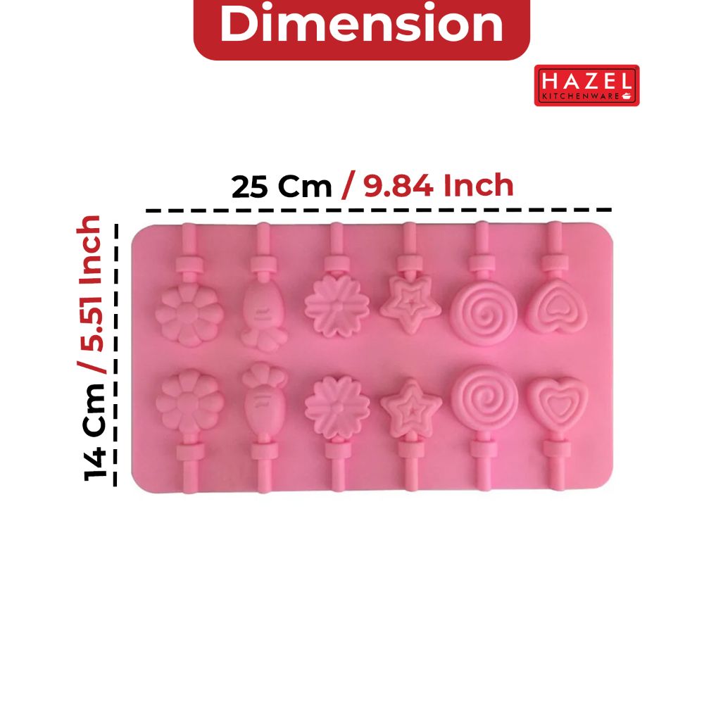 HAZEL Silicone Lollipop Mould, Non-Stick Candy & Chocolate Mold, Pack of 2