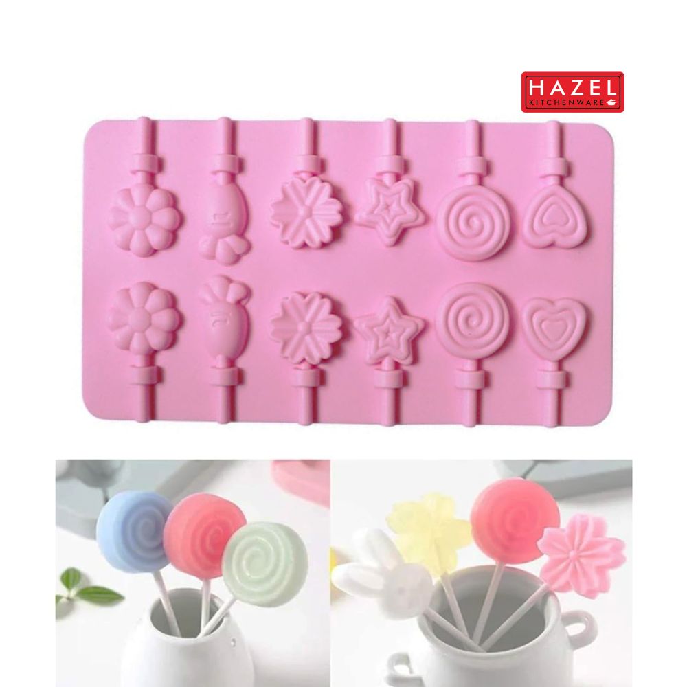 HAZEL Silicone Lollipop Mould, Non-Stick Candy & Chocolate Mold, Pack of 2