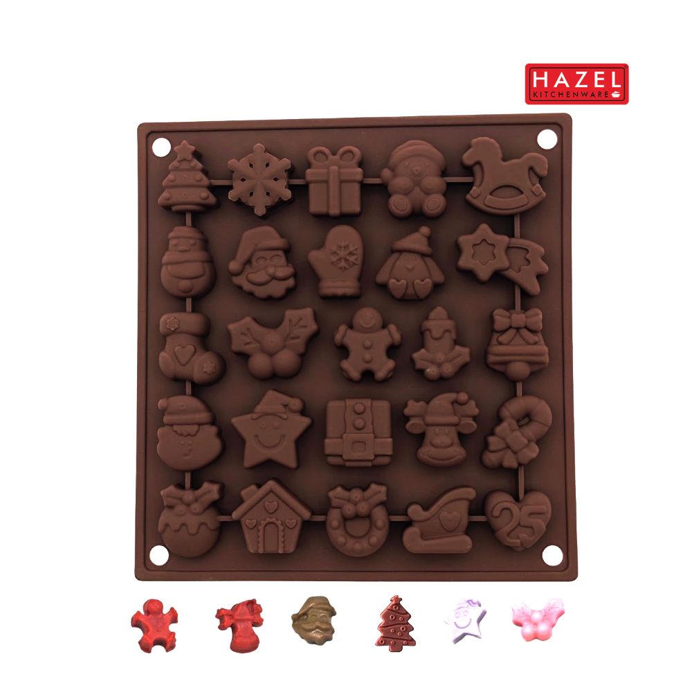 Christmas Silicone Chocolate Mold, Santa, Tree & Reindeer Shapes