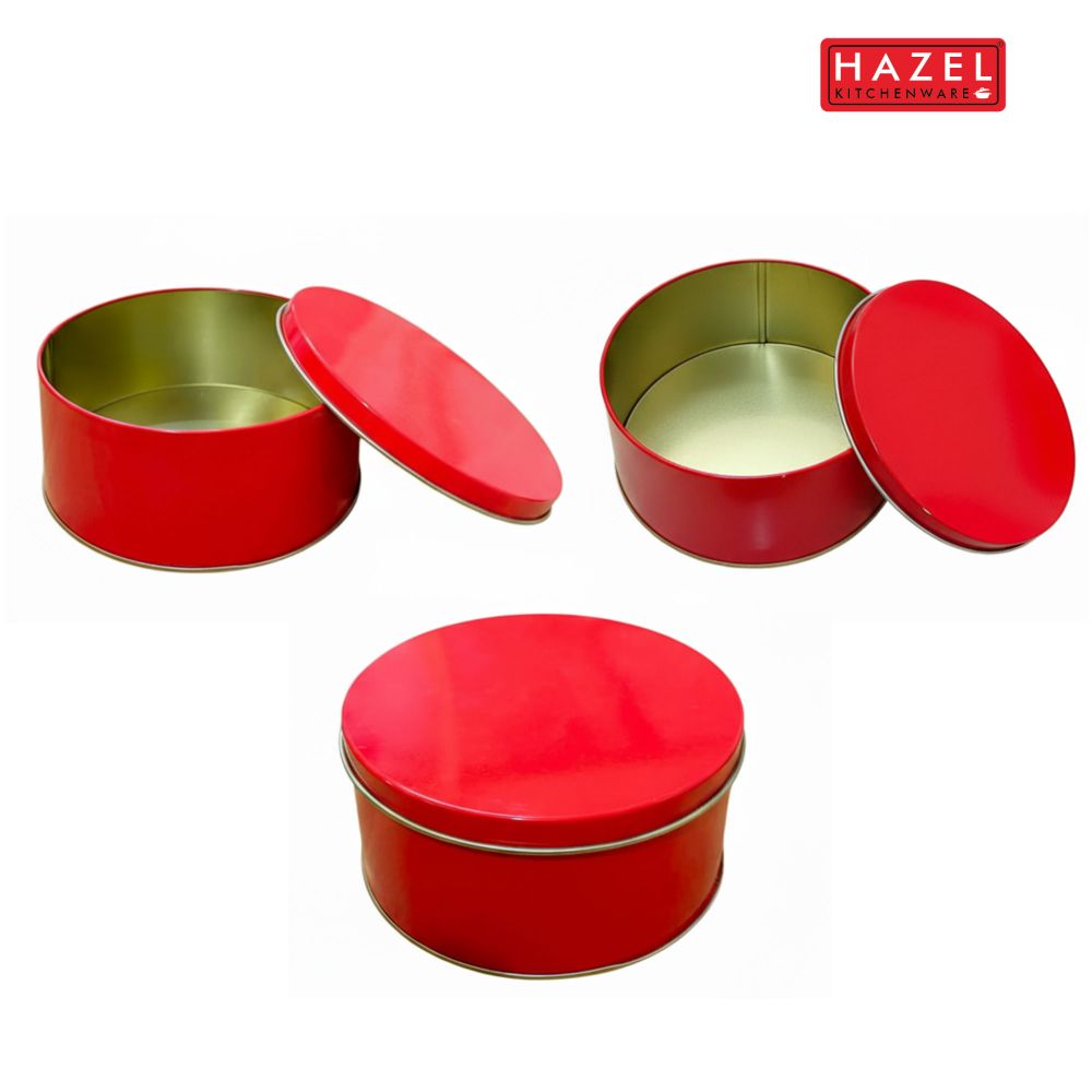 Gifting Tin Containers 250 ml Set of 3, Red Sweet & Dry Fruit Boxe