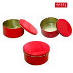 Gifting Tin Containers 250 ml Set of 3, Red Sweet & Dry Fruit Boxe