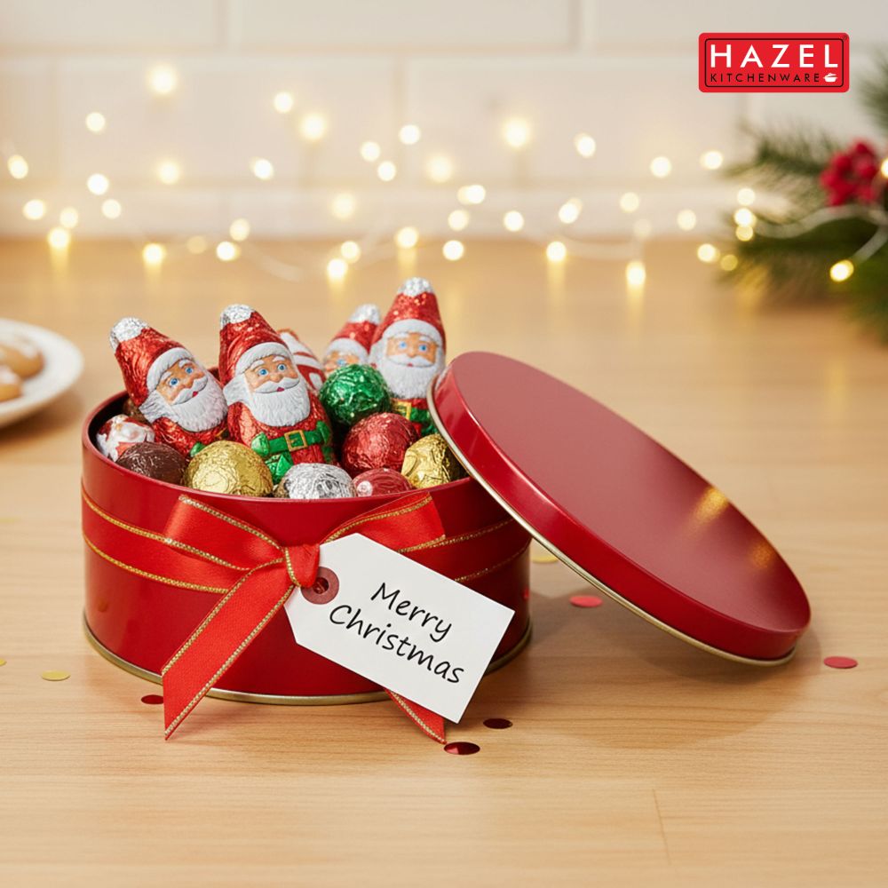 Gifting Tin Containers 250 ml Set of 3, Red Sweet & Dry Fruit Boxe