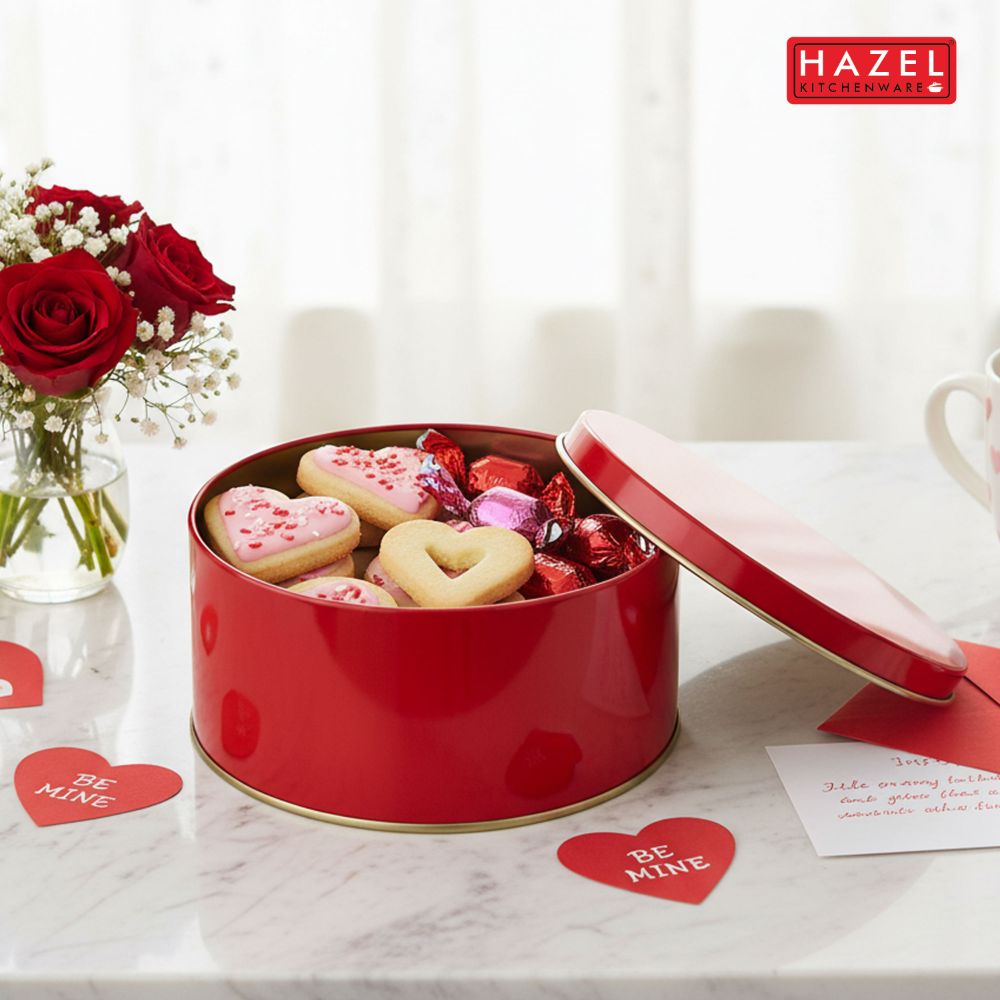 Gifting Tin Containers 250 ml Set of 3, Red Sweet & Dry Fruit Boxe