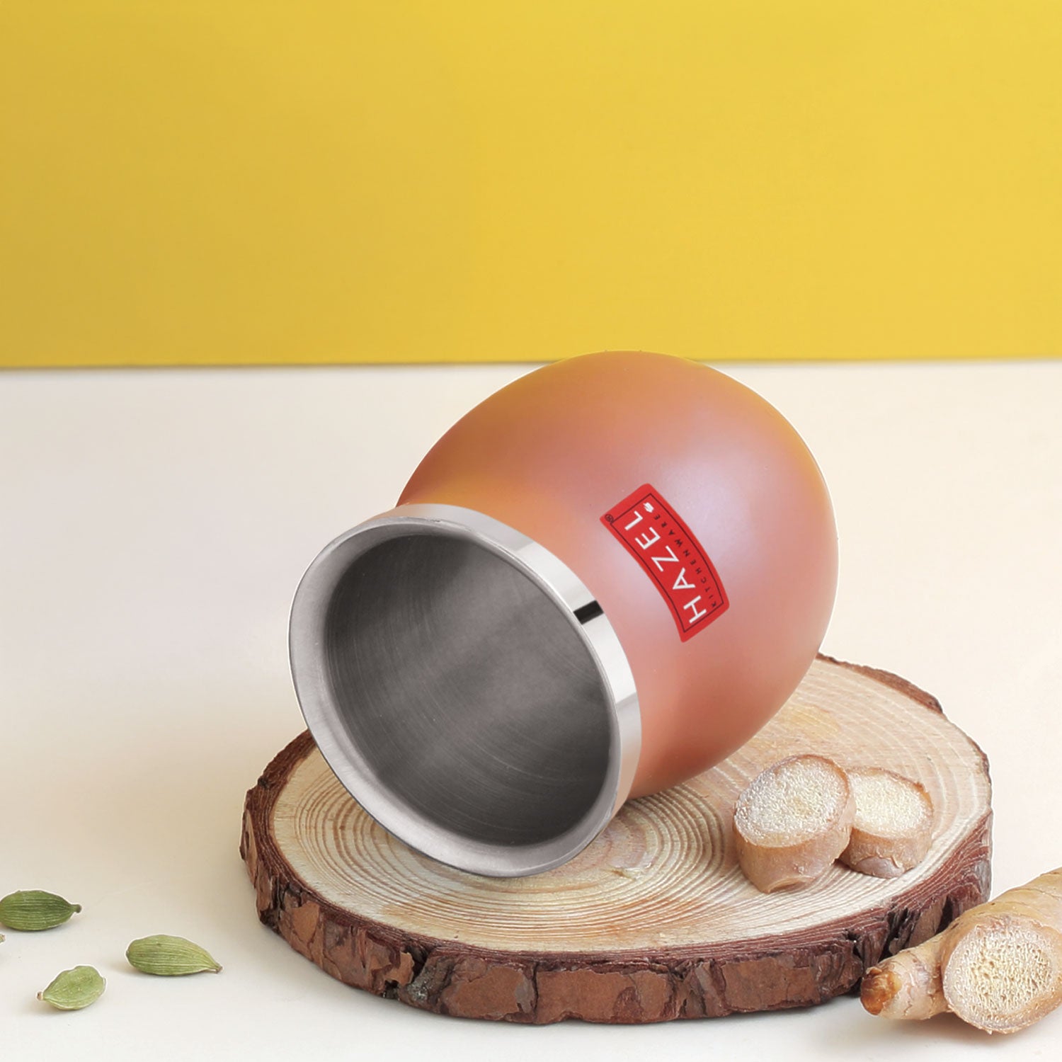 Double Wall Matte Brown Stainless Steel Kullad Glass,150 ML