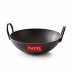 Iron Kadhai with Black Handle, 26cm, 2300 ml
