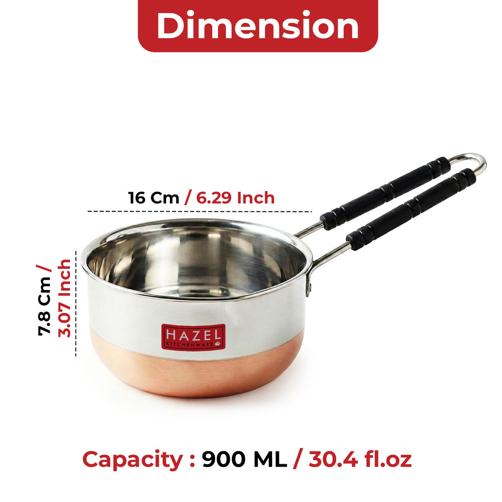 Stainless Steel Copper Bottom Sauce Pan, 900 ml