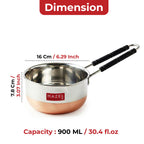Stainless Steel Copper Bottom Sauce Pan, 900 ml
