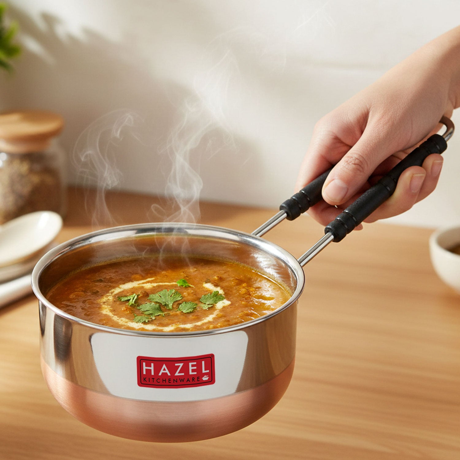Stainless Steel Copper Bottom Sauce Pan, 900 ml