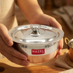 Stainless Steel Copper Bottom Handi  with Lid, Small, 850 ml
