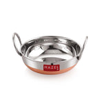 Stainless Steel Copper Bottom Kadhai with Glossy Finish, 1000 ml