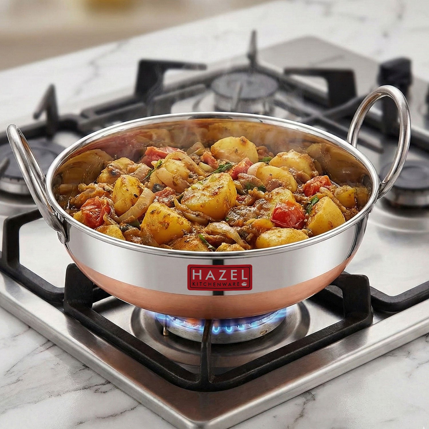 Stainless Steel Copper Bottom Kadhai, 1500 ml