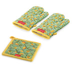 Cotton Oven Glove (1 pair) and Pot Holder Set for Kitchen