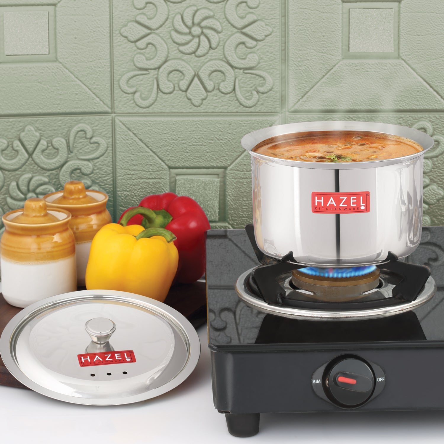 Stainless Steel Patila with Lid Cooking Vessel, 800ml, Durable Induction & Gas Compatible