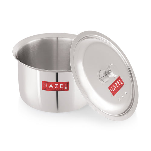 Stainless Steel Patila with Lid Cooking Vessel, 1500ml, Durable Induction & Gas Compatible