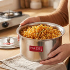 Stainless Steel Patila with Lid Cooking Vessel, 1500ml, Durable Induction & Gas Compatible