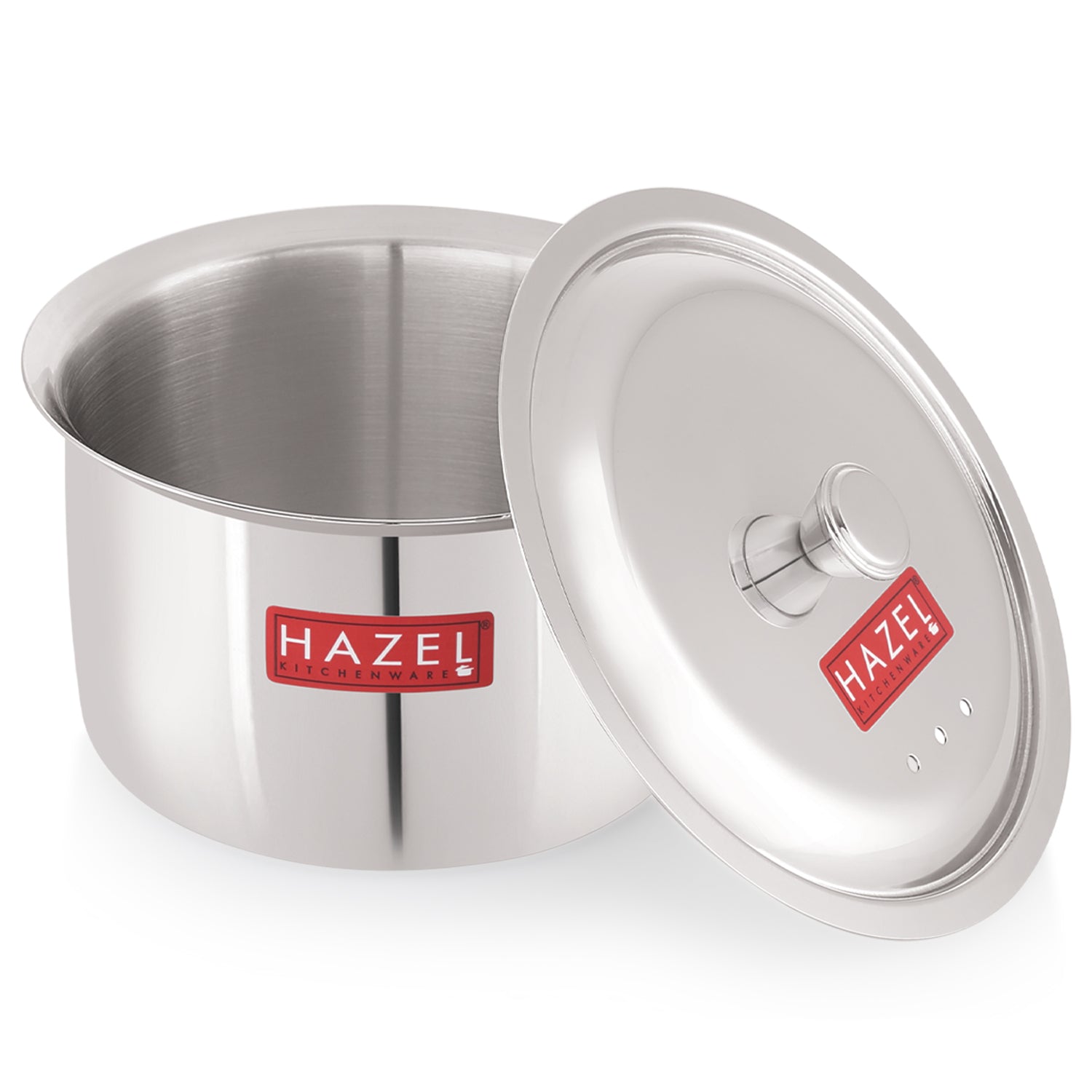 Stainless Steel Patila with Lid Cooking Vessel, 2000ml, Durable Induction & Gas Compatible