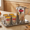Stainless Steel Drinkware Set of 6, Water Jug with Lid 1800ml, 4pc Hammered-Style Glasses 350ml & Serving Tray