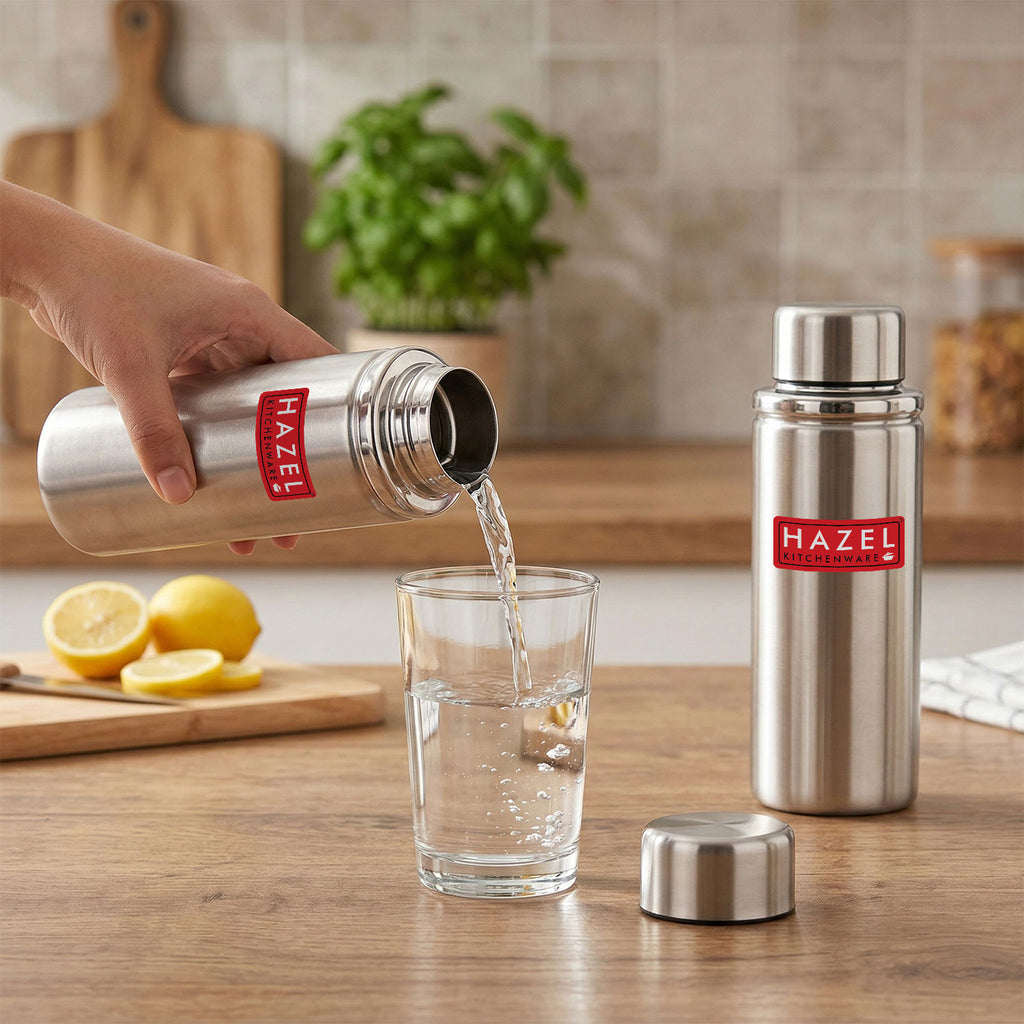 Stainless Steel Leak-Proof Water Bottle, 700 ml, Set of 2