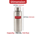 Stainless Steel Leak-Proof Water Bottle, 700 ml, Set of 2