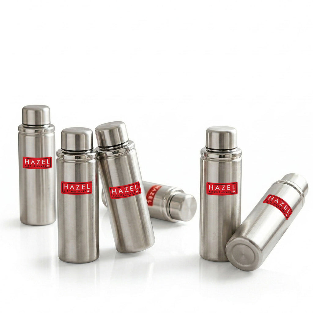 Stainless Steel Leak-Proof Water Bottle, 700 ml, Set of 6