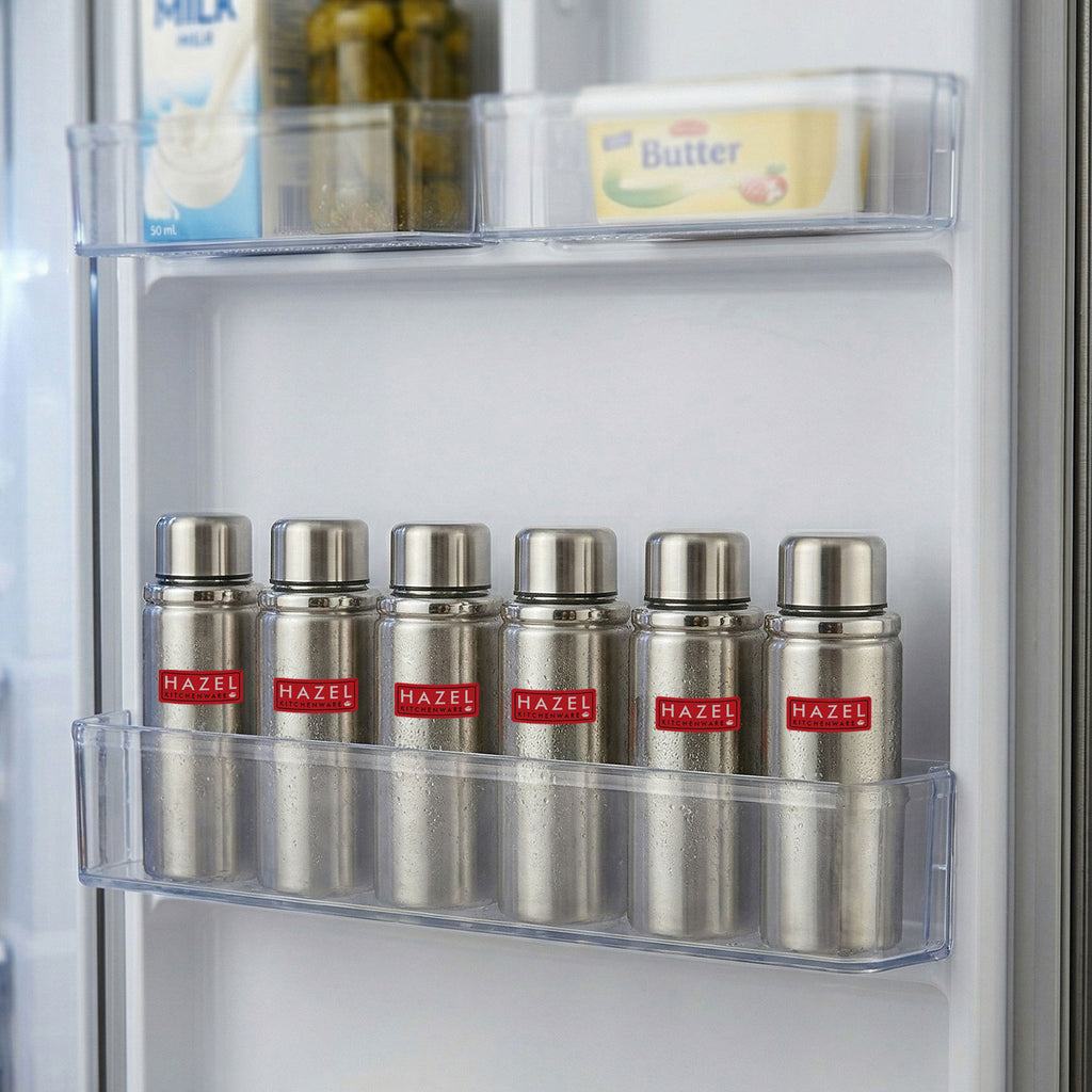 Stainless Steel Leak-Proof Water Bottle, 700 ml, Set of 6