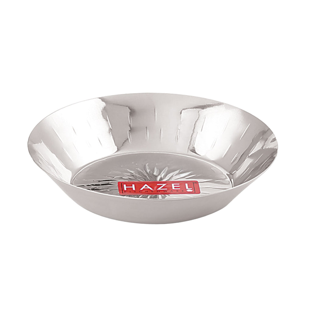 Stainless Steel Hammered Small Copri Snacks Nasta Plate, 15.5 cm