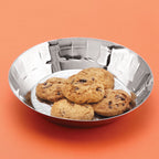 Stainless Steel Hammered Small Copri Snacks Nasta Plate, 18.5 cm