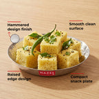 Stainless Steel Hammered Small Copri Snacks Nasta Plate, 18.5 cm