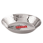 Stainless Steel Hammered Small Copri Snacks Nasta Plate, 18.5 cm