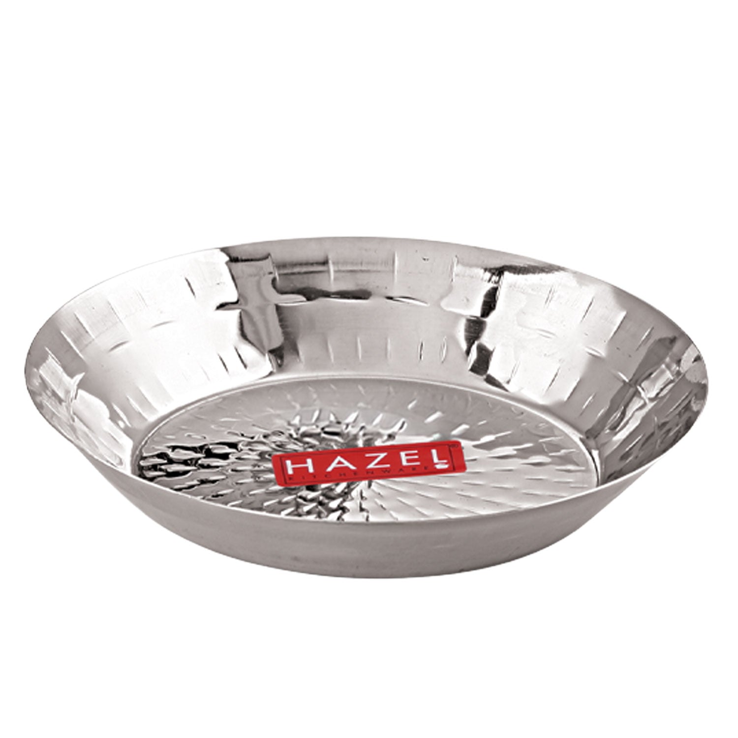 Stainless Steel Hammered Small Copri Snacks Nasta Plate, 18.5 cm