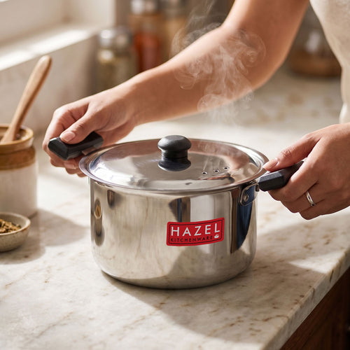 Stainless Steel Induction Casserole with Lid, Patila with Cool Touch Handles, 3000 ml