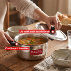 Stainless Steel Induction Casserole with Lid, Patila with Cool Touch Handles, 3000 ml