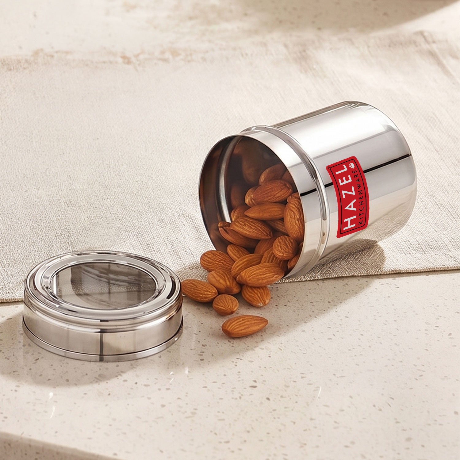 Stainless Steel See-Through Container with Transparent Lid, 250 ml