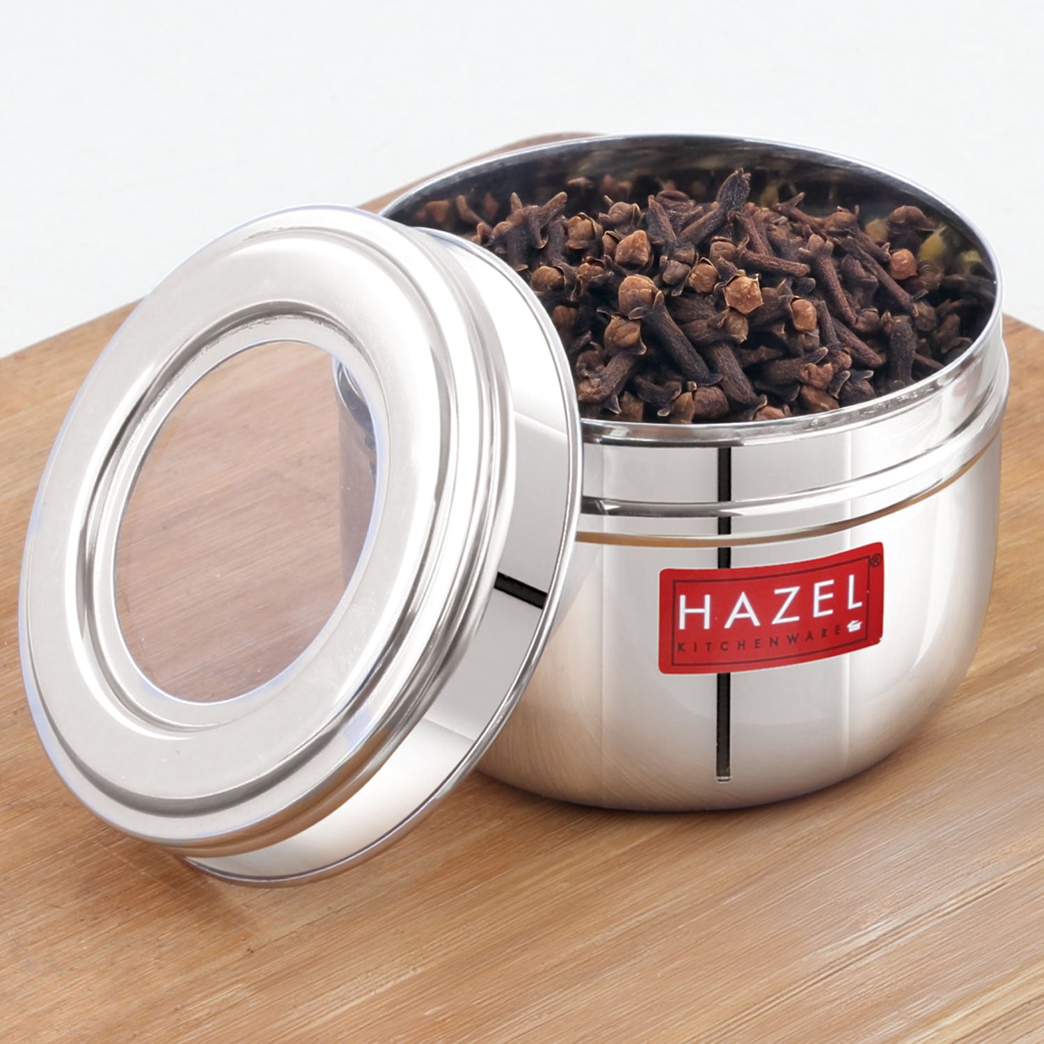 Stainless Steel Oval Container with Transparent Lid for Storage, 450ml