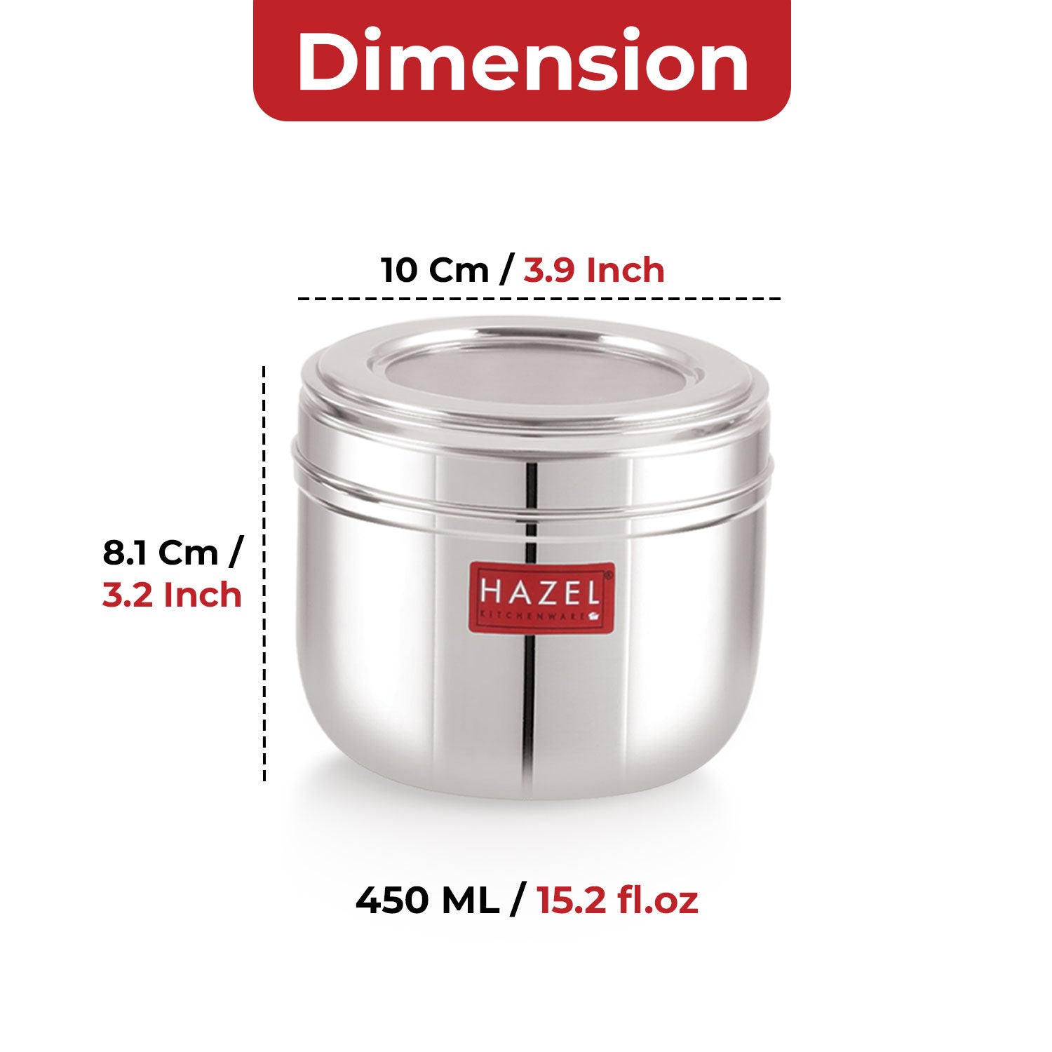 Stainless Steel Oval Container with Transparent Lid for Storage, 450ml