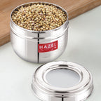 Stainless Steel Oval Container with Transparent Lid for Storage, 450ml