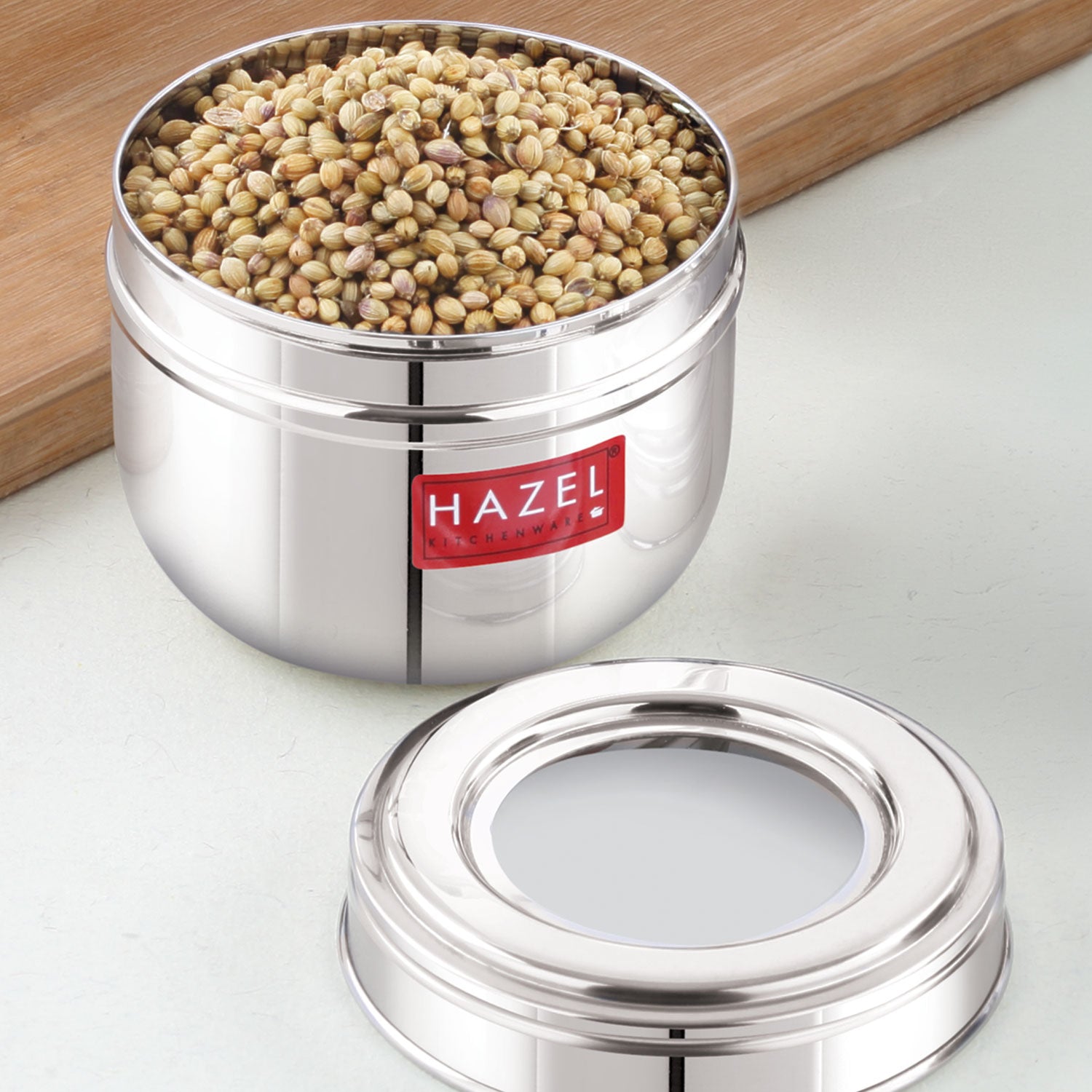 Stainless Steel Oval Container with Transparent Lid for Storage, 450ml
