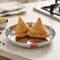 Stainless Steel Side Hammered Finish Round Snack Plate Thali Nasta Plate, 15cm